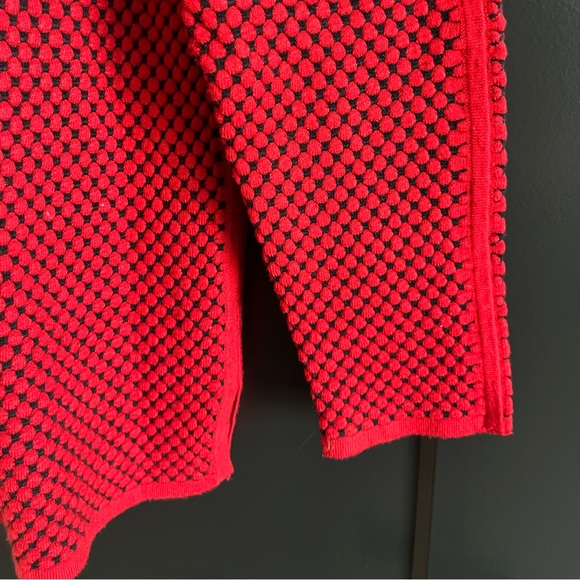 ❄️ ELANA WANG Red on Black Crew Neck Sweater - Picture 4 of 11